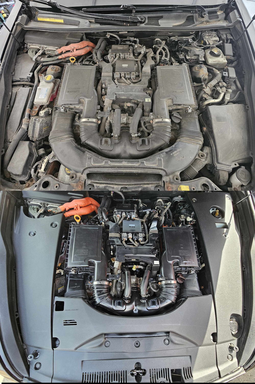 Motor před a po